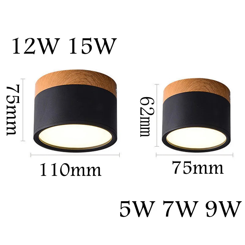 LED Surface Mounted Ceiling Downlight Nordic Spot light for indoor Foyer,Living Room Downlight Dimmable 5W 7W 9W12W 15W 110V220V