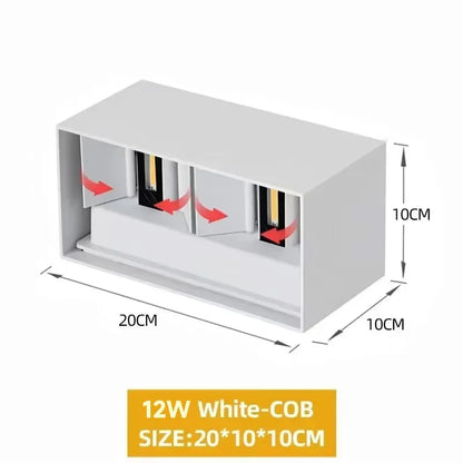 Aluminum LED Wall Lamp Outdoor Waterproof IP65 Interior Wall Light 12W24W Porch Garden Lights Living Room Street Stairs Lighting