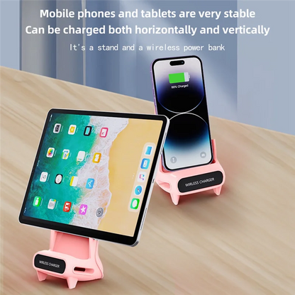 15W Fast Wireless Charger Stand Pad Desktop For PHONE Holder Bracket Charging Station Dock Mount For Mobile White-AB01