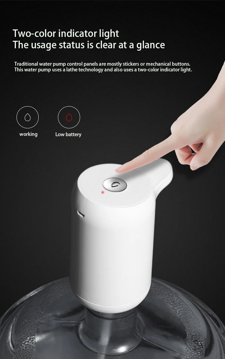 Electric Automatic Drinking Water Pump USB Charge Water Dispenser Bottle Pump Portable Mini Barreled Water Bottle Pump for Home