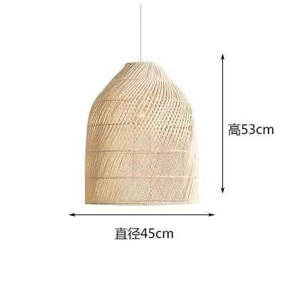 Rattan Pendant Lights Retro Hand-woven Hanging Basket chinese lantern for Dining Room Lights Bedroom Loft kitchen island lights
