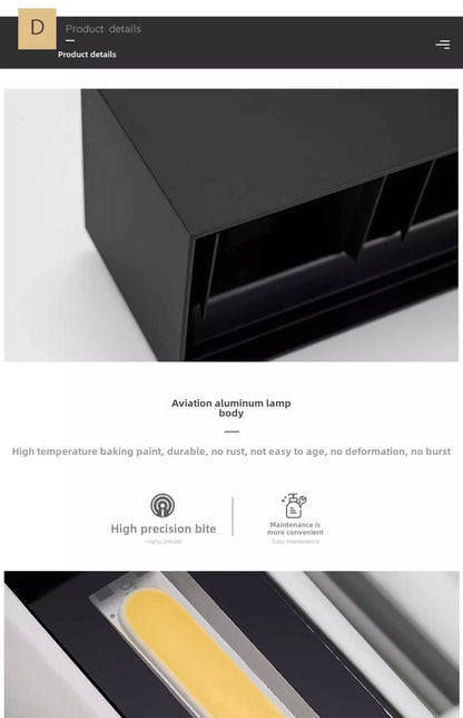 Aluminum LED Wall Lamp Outdoor Waterproof IP65 Interior Wall Light 12W24W Porch Garden Lights Living Room Street Stairs Lighting