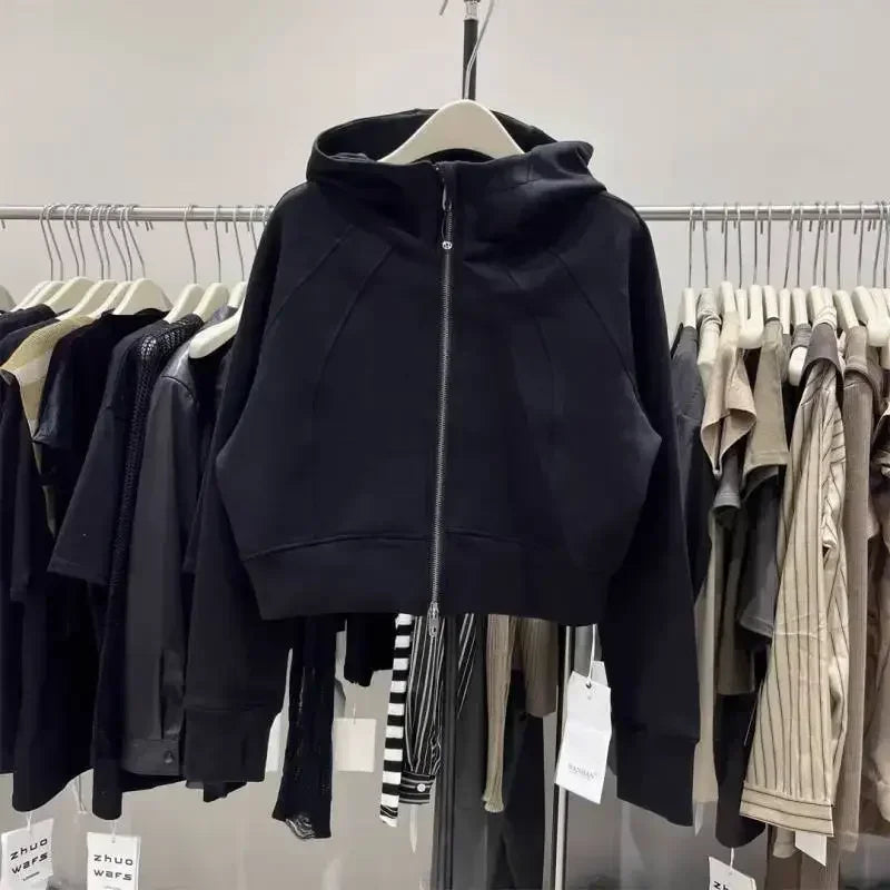 Solid Color Hoodie Women&