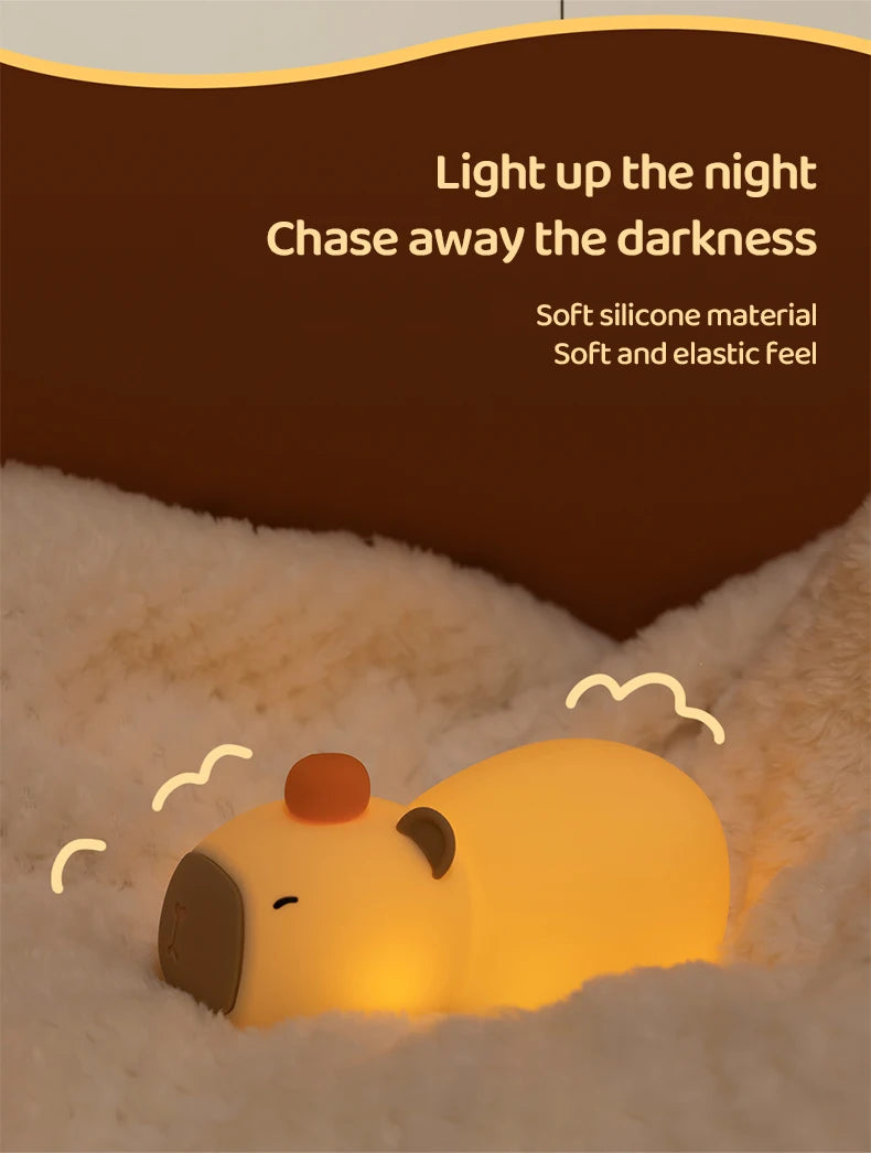 Cute Silicone Capybara Night Light Children&