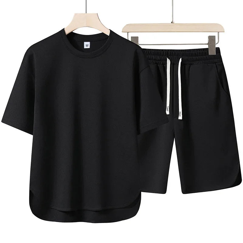Short Sleeve High-Neck Top &amp; Shorts