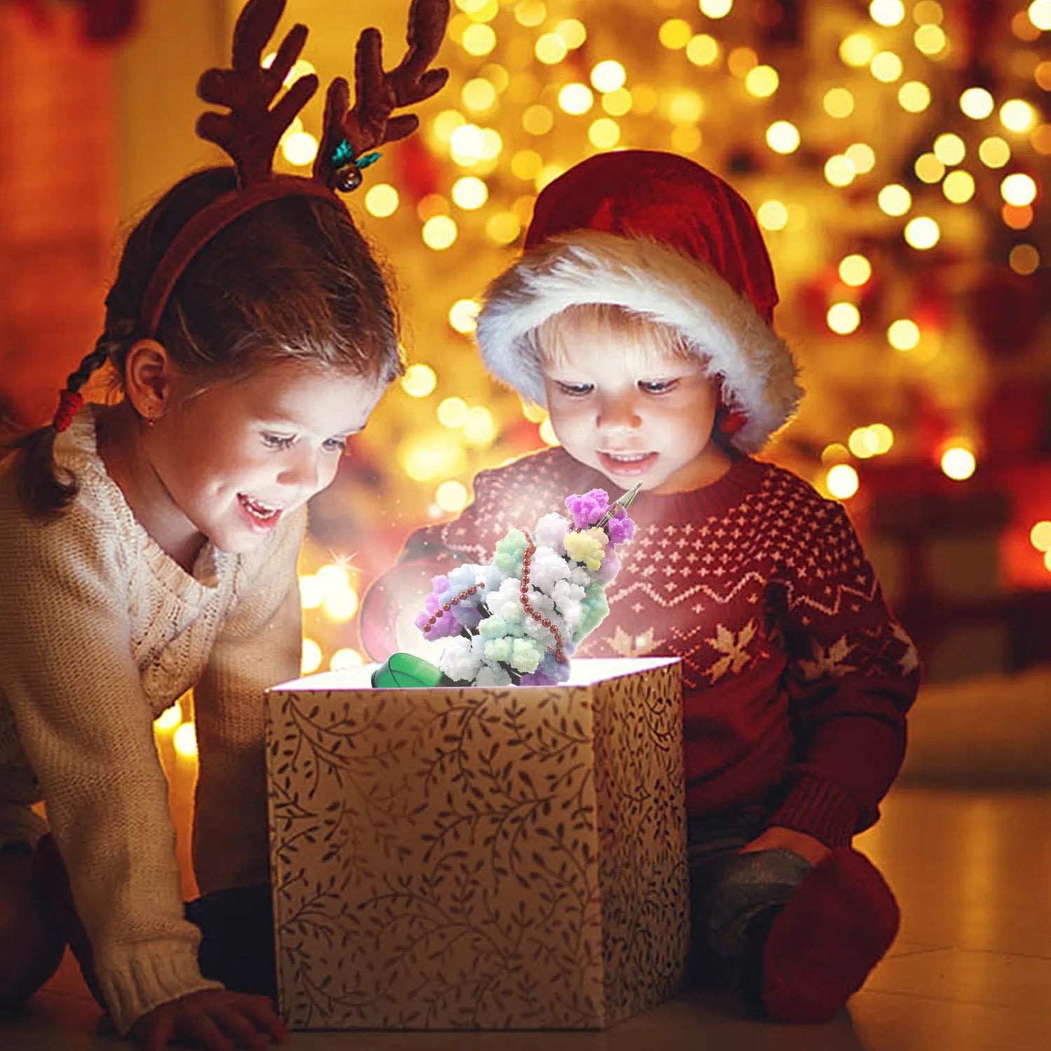 Magic Growing Christmas Tree Crystal Paper Christmas Decoration New Year Science Toy Artificial Home Decor Ornaments Wholes