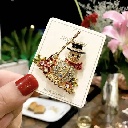 2025 Christmas Gifts Luxury Crystal Brooch Of Santa Series Design Oil Dripping Alloy Badge Accessories