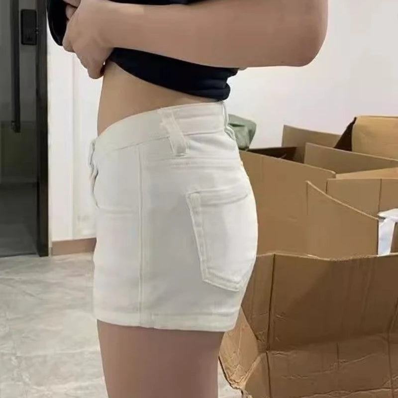 Spring Summer High Eleatic Denim Shorts Women Slim Skinny Jeans Short Pants Fashion White Hot Shorts Girls Casual Denim Shorts