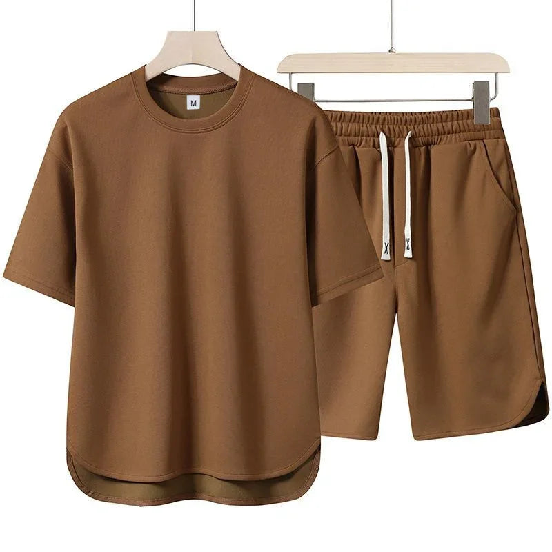 Short Sleeve High-Neck Top &amp; Shorts
