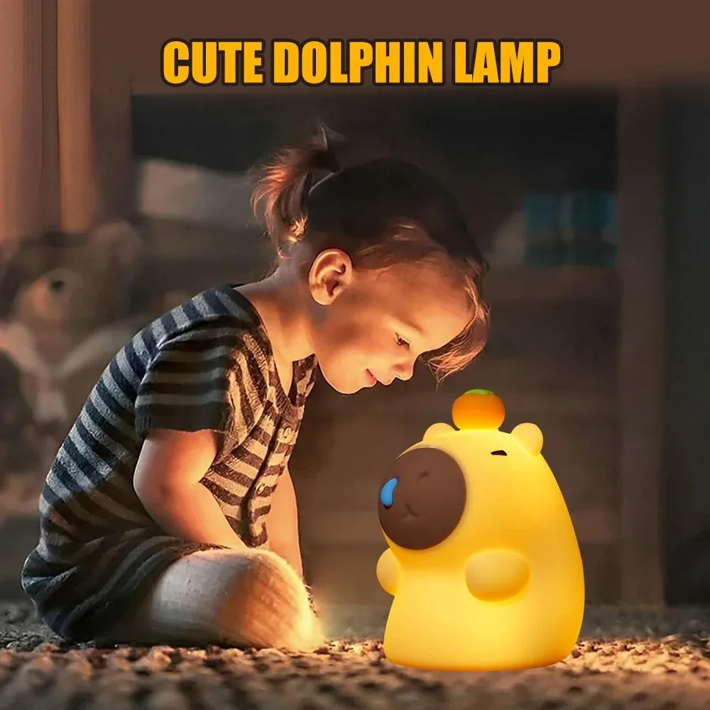 Cute Silicone Capybara Night Light Children&