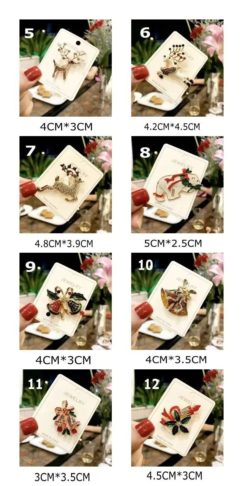 2025 Christmas Gifts Luxury Crystal Brooch Of Santa Series Design Oil Dripping Alloy Badge Accessories