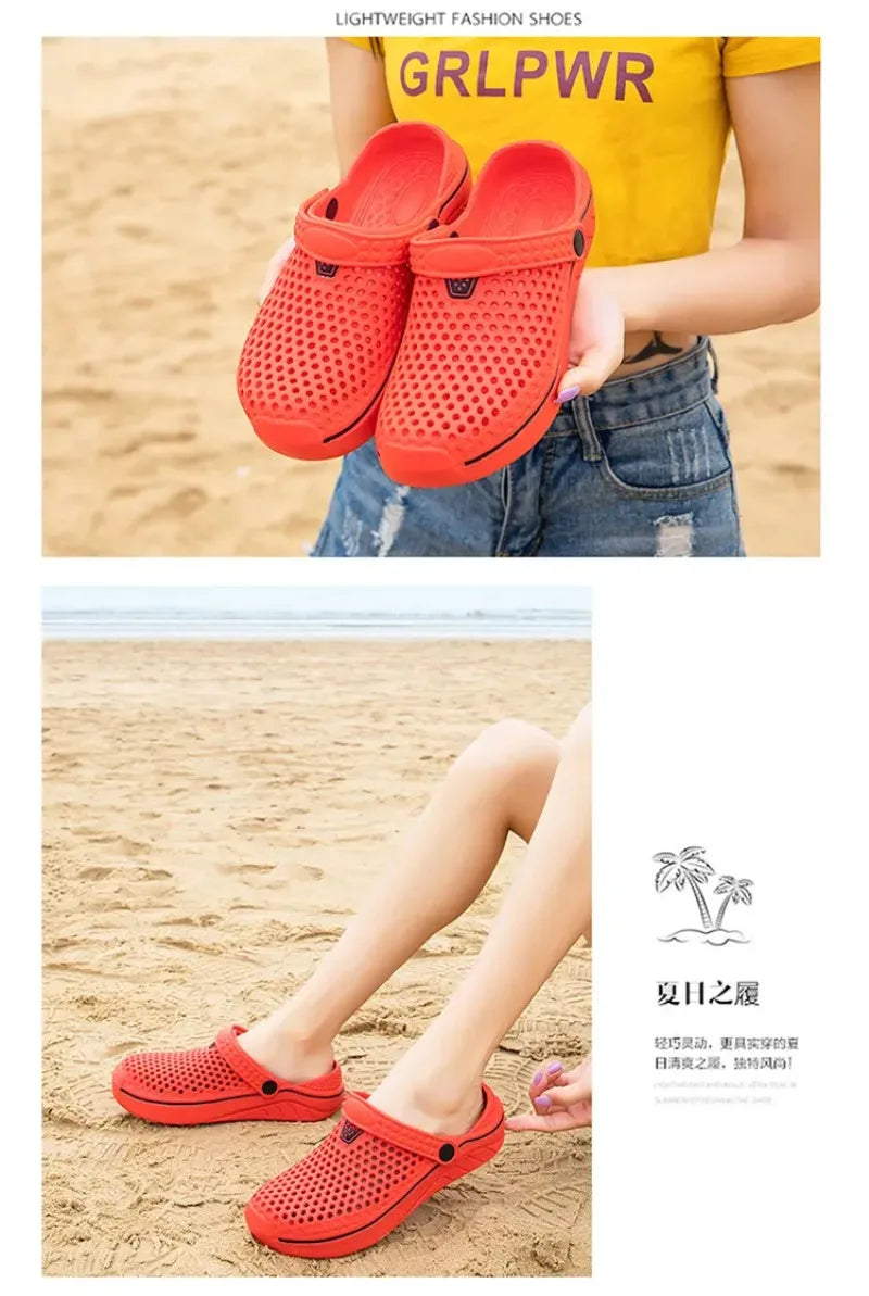 Couple’s EVA Clog Slippers Men Flat Sandals Man Women Summer Slippers Garden Shoes Outdoor Beach Clogs Home Slide Slip-on Shoes