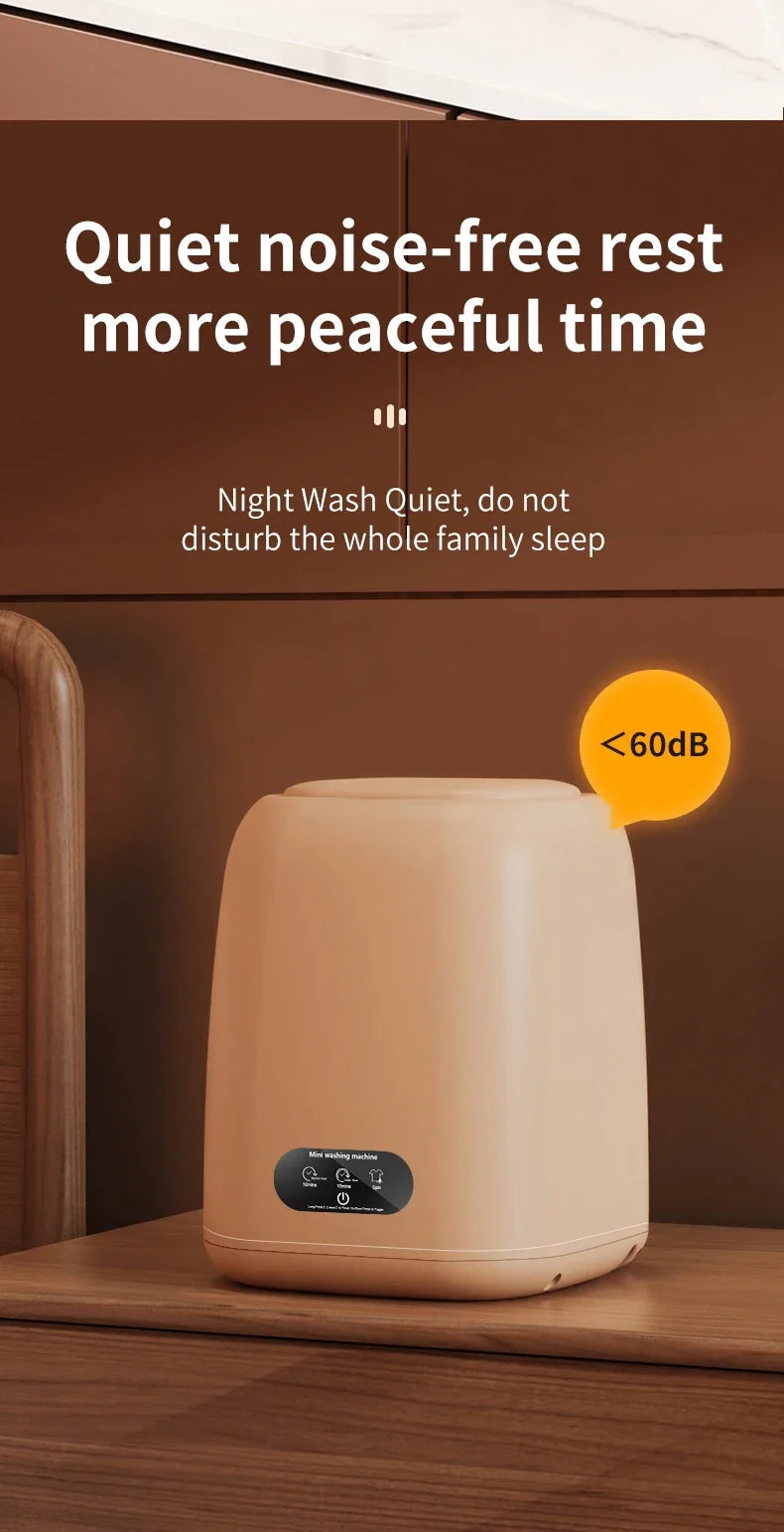 9L Portable Washing Machine Large Capacity Clothes Spin Dryer Bucket Travel Underwear Socks Ultrasonic Mini Washer