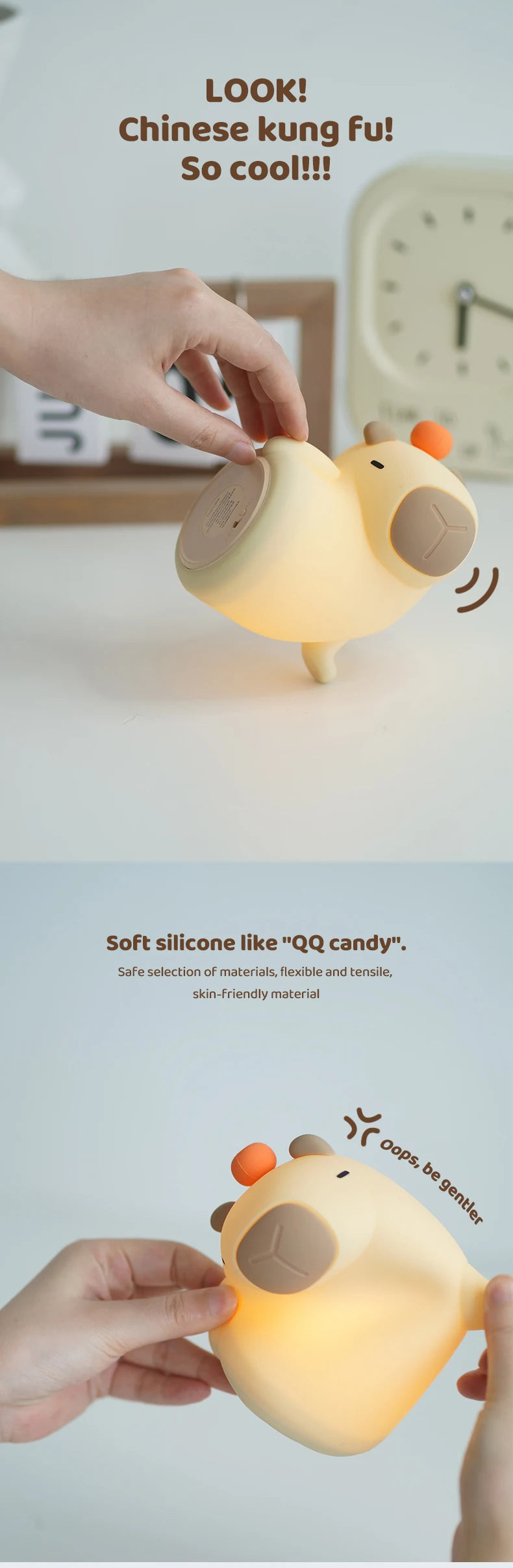 Cute Silicone Capybara Night Light Children&