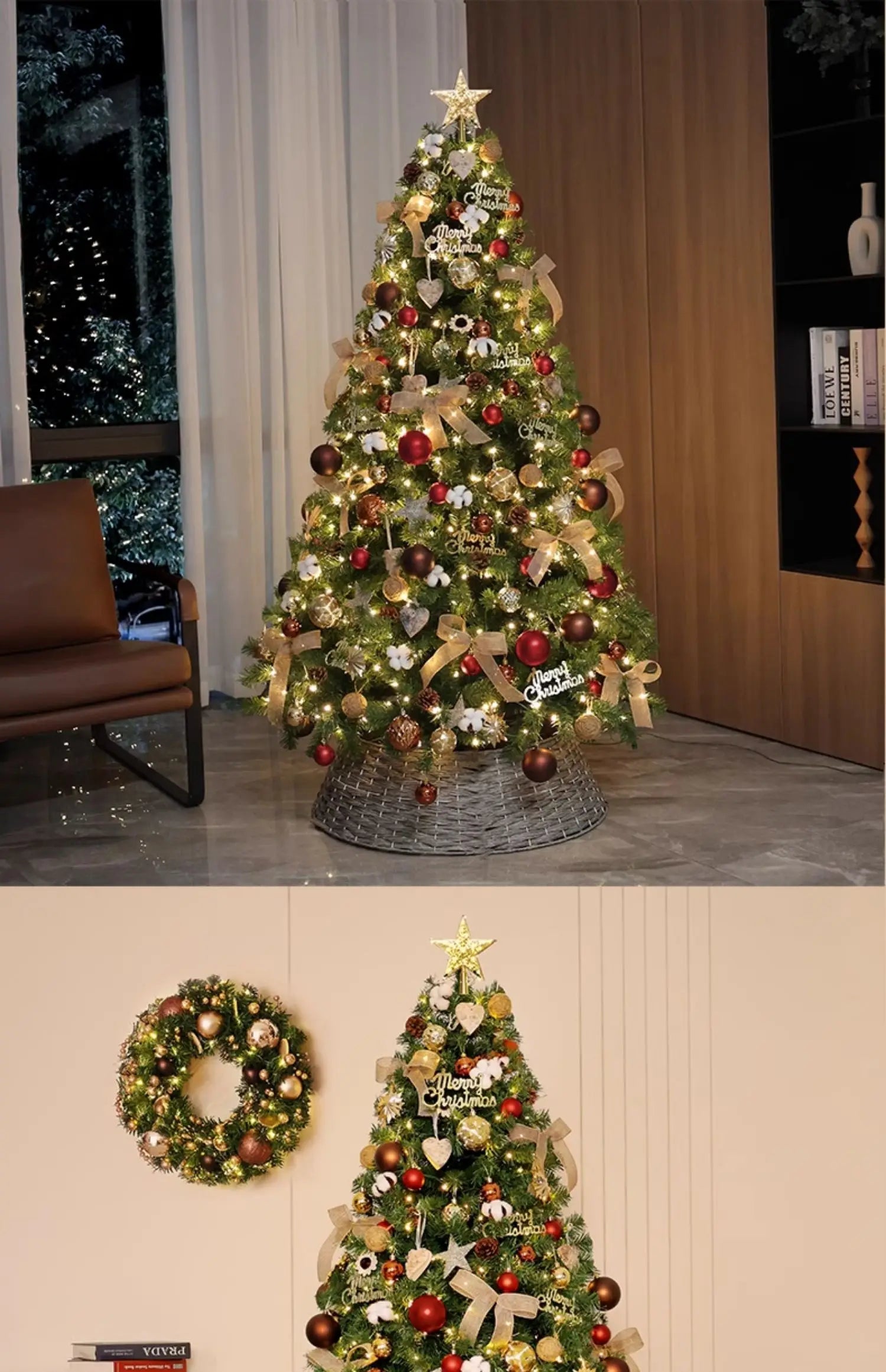 Christmas tree household large high-end Christmas decoration 2026 new living room DIY ornament scene layout