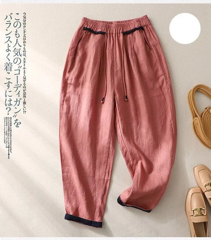 Loose Harem Pants Casual Versatile Fashion Cotton Linen Women&