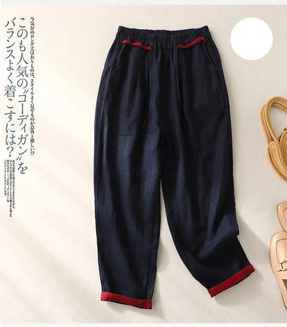 Loose Harem Pants Casual Versatile Fashion Cotton Linen Women&