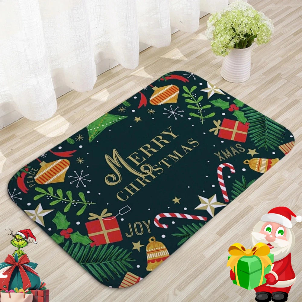 Christmas Door Mat Santa Claus Outdoor Carpet Merry Christmas Decorations For Home 2025 Navidad Xmas Ornament New Year 2026