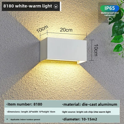 Aluminum LED Wall Lamp Outdoor Waterproof IP65 Interior Wall Light 12W24W Porch Garden Lights Living Room Street Stairs Lighting