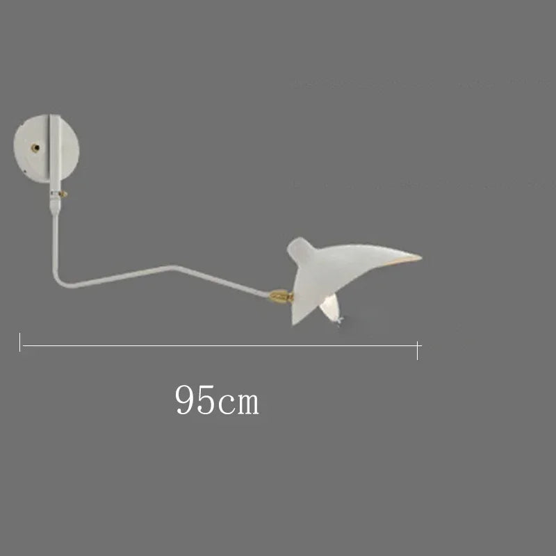 French Design Wall Sconce Lamp Long Arm Led Light with Angle Adjustable for Living Room Bedroom