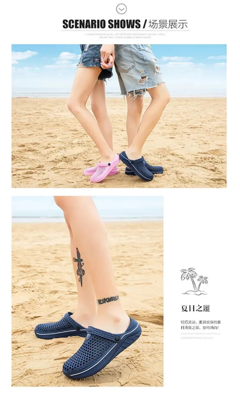 Couple’s EVA Clog Slippers Men Flat Sandals Man Women Summer Slippers Garden Shoes Outdoor Beach Clogs Home Slide Slip-on Shoes