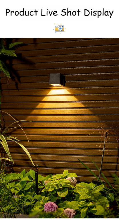 LED Solar Light Outdoor Garden Square Wall Lamp Outdoor Courtyard Garden Fence Lighting Wall Decoration Lamp