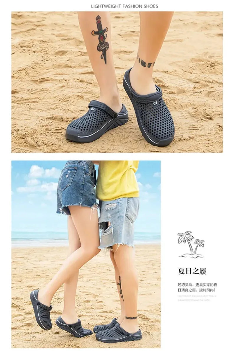 Couple’s EVA Clog Slippers Men Flat Sandals Man Women Summer Slippers Garden Shoes Outdoor Beach Clogs Home Slide Slip-on Shoes