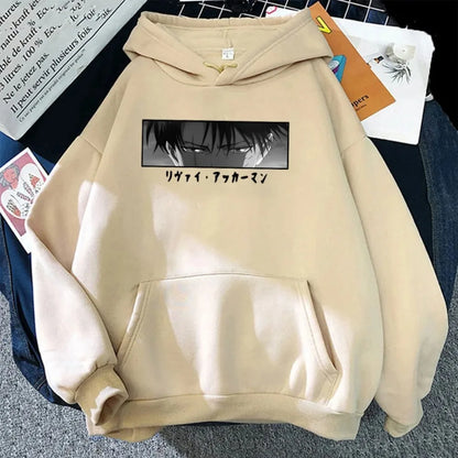New Women Men Hoodies Anime Levi Ackerman Printed Tops Casual Harajuku Sweatshirts Loose Pullover