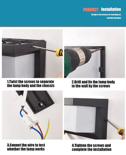 LED Wall Light Motion Sensor light AC85-265V 30W 16W 12W Waterproof Surface Mounted Indoor Wall Lamps Living Room Porch Outdoor