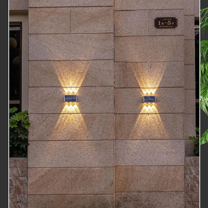 Outdoor Waterproof Wall Light Decorative Wall Lamp LED Solar Wall Lamp Up and Down Illuminate Home Garden Yard Decotration G6