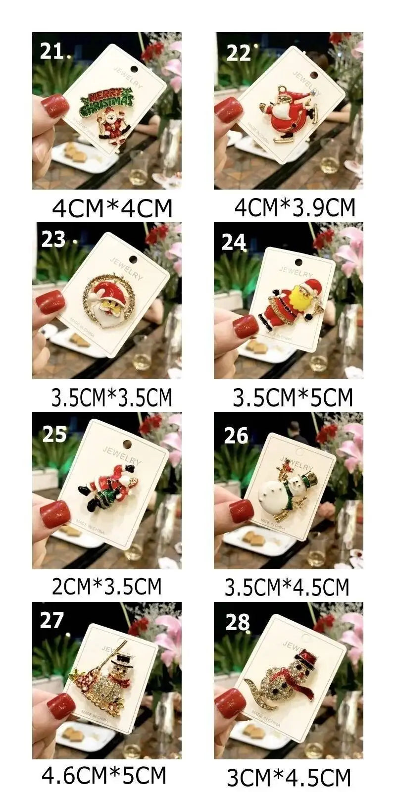 2025 Christmas Gifts Luxury Crystal Brooch Of Santa Series Design Oil Dripping Alloy Badge Accessories