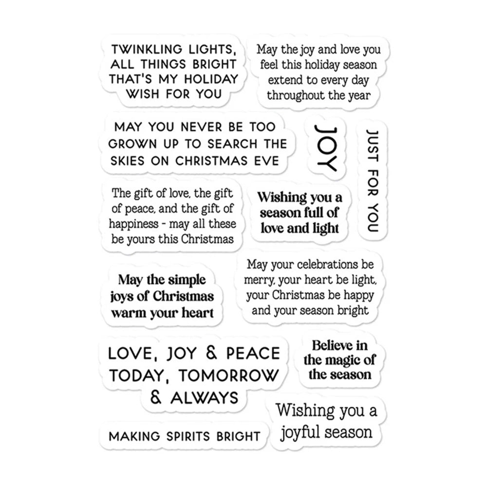 2024 New Christmas holiday Sentiments Words Clear Stamps Scrapbooking Paper Making NO Cutting Dies Frames Card Craft