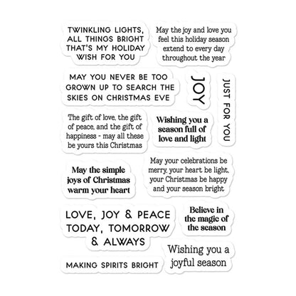 2024 New Christmas holiday Sentiments Words Clear Stamps Scrapbooking Paper Making NO Cutting Dies Frames Card Craft