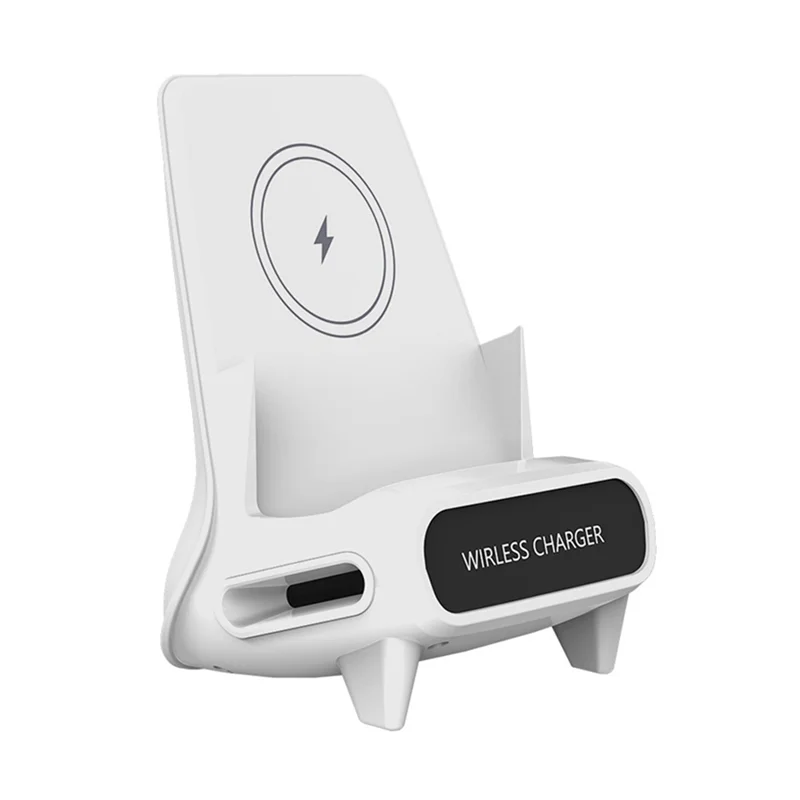15W Fast Wireless Charger Stand Pad Desktop For PHONE Holder Bracket Charging Station Dock Mount For Mobile White-AB01