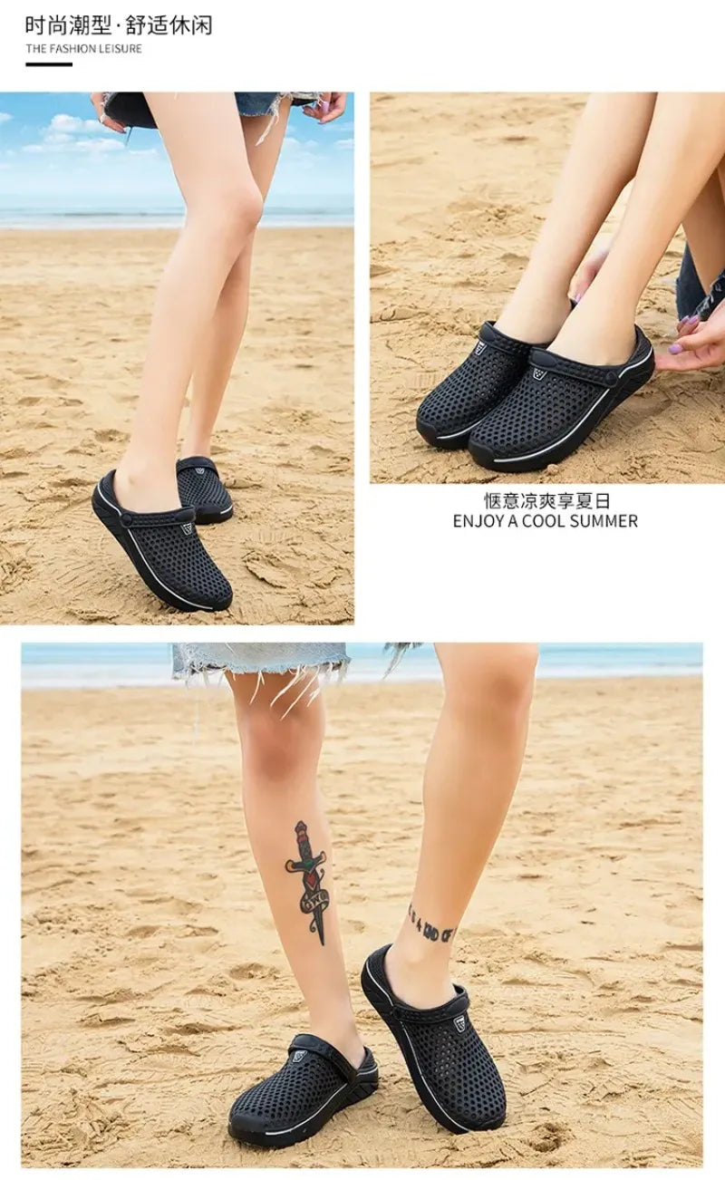 Couple’s EVA Clog Slippers Men Flat Sandals Man Women Summer Slippers Garden Shoes Outdoor Beach Clogs Home Slide Slip-on Shoes