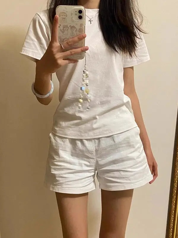 Women Shorts White Shorts Women Harajuku Elegance High Waisted Shorts A Line Slim Casual Hot Girl Straight Pants Sexy Shorts
