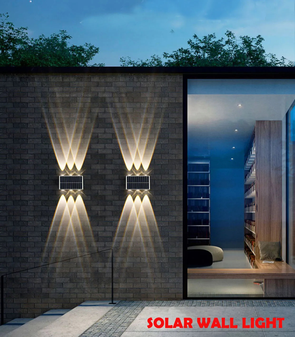 Outdoor Waterproof Wall Light Decorative Wall Lamp LED Solar Wall Lamp Up and Down Illuminate Home Garden Yard Decotration G6