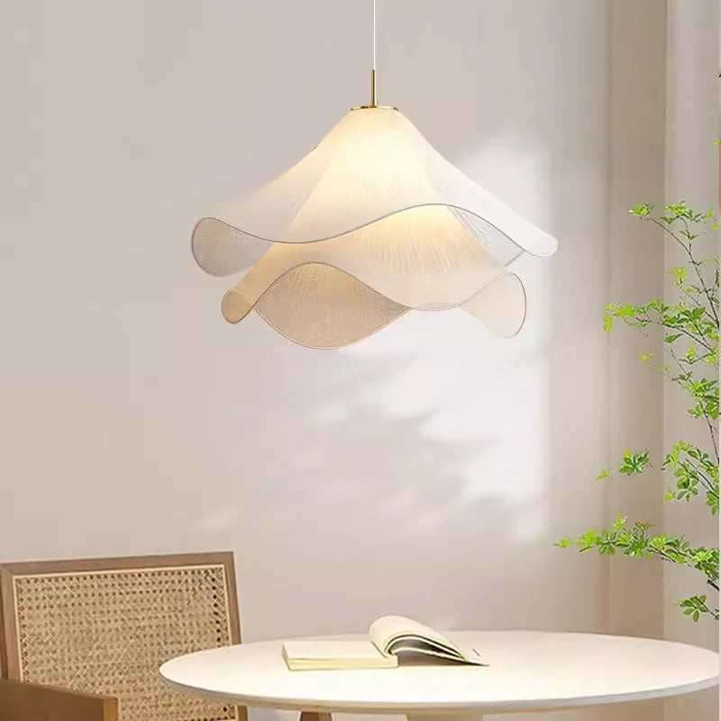 Art Decor Flower Pendant Light Fabric Lamps 80cm 60cm for Living Room Kids Room Dining Room Hanging Light Indoor Lighting