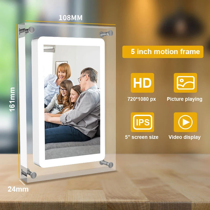 Digital Photo Frame – IPS Display with Speaker &amp; Storage
