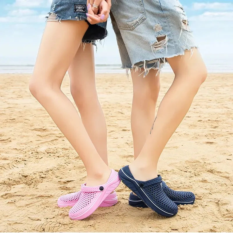 Couple’s EVA Clog Slippers Men Flat Sandals Man Women Summer Slippers Garden Shoes Outdoor Beach Clogs Home Slide Slip-on Shoes