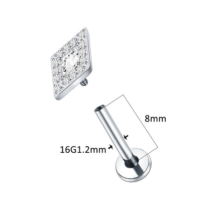 1PC Titanium Zircon Stud Earring Women Exquisite Ear Stud Cartilage Tragus Daith Helix Labret Piercing Body Jewelry