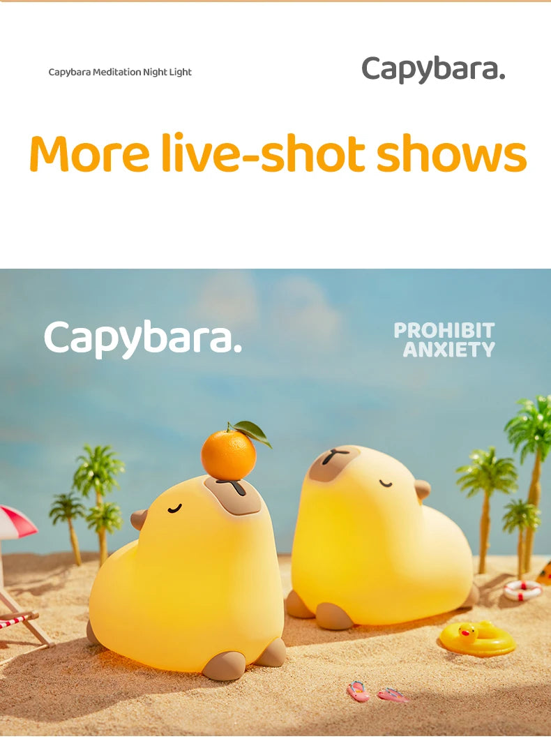Cute Silicone Capybara Night Light Children&