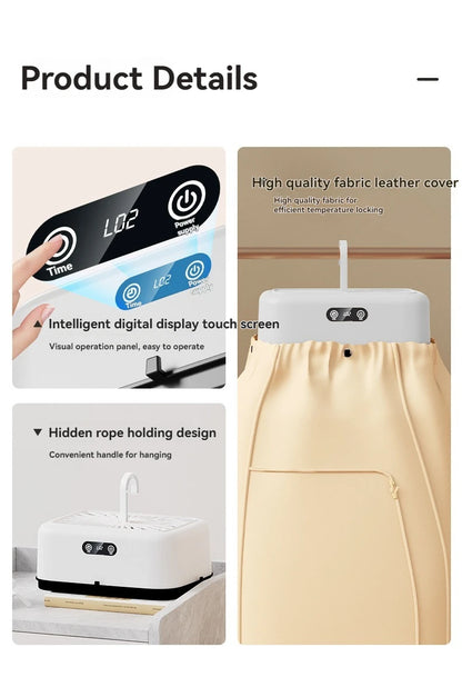 New Mini Portable Dryer Foldable Electric Dryer Intelligent Timed Fast Drying Household Cabinet with Drying Bag Compact Travel