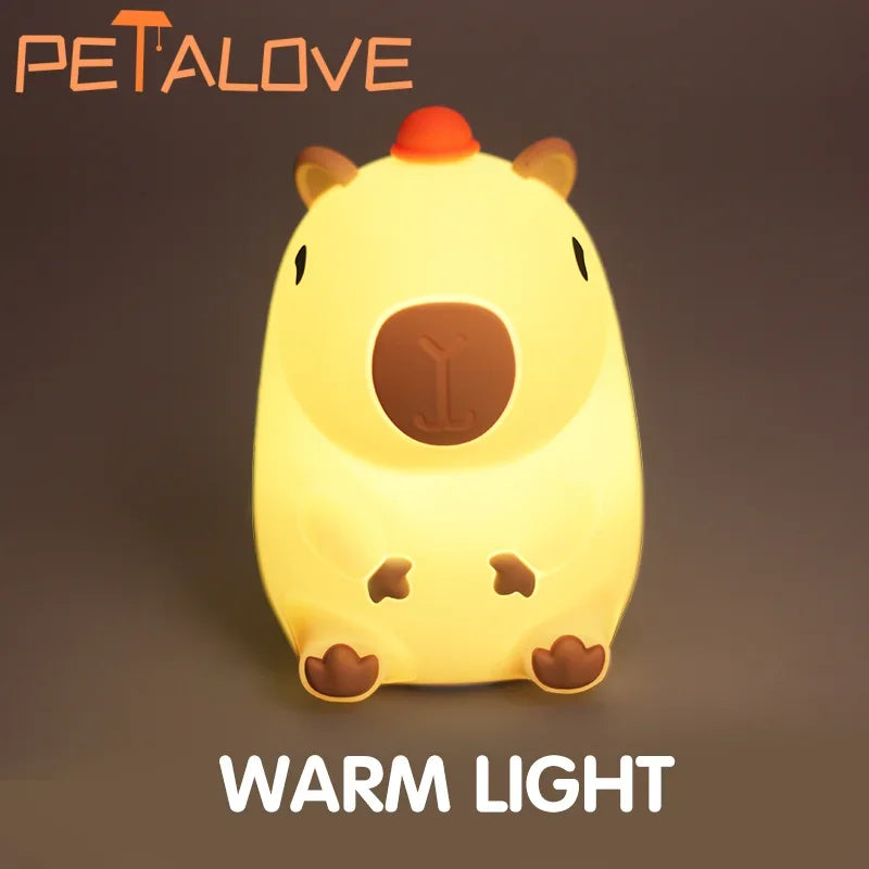 Cute Silicone Capybara Night Light Children&