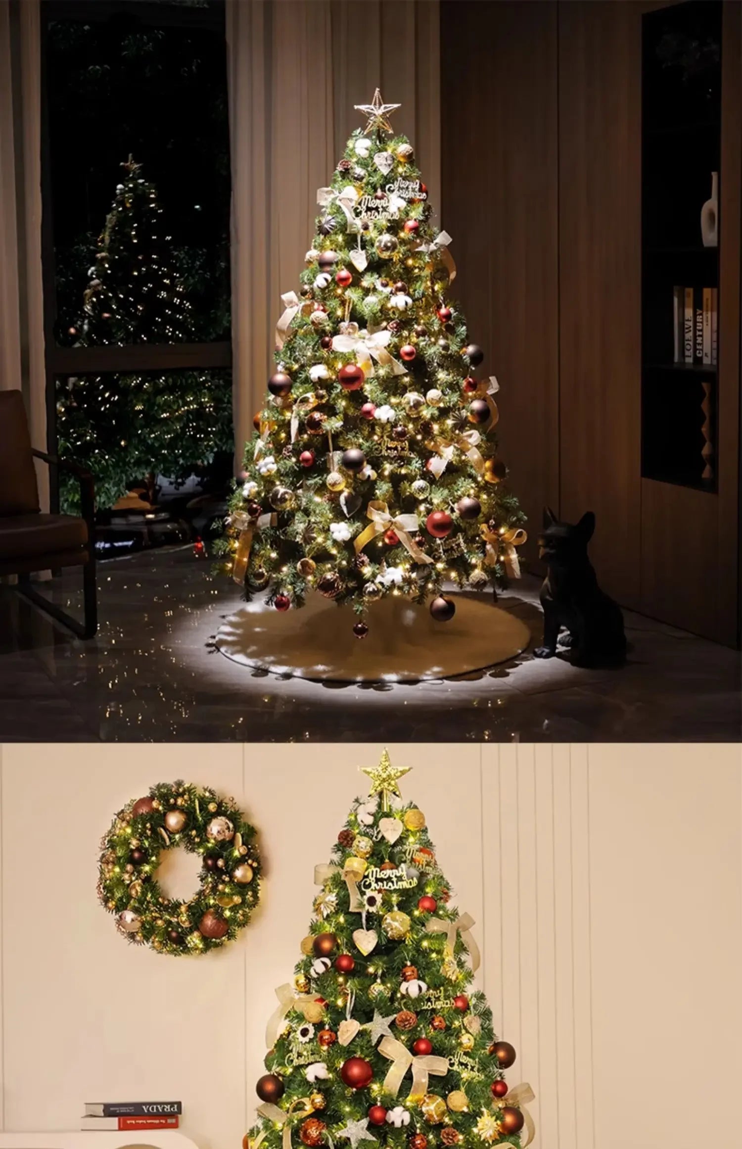 Christmas tree household large high-end Christmas decoration 2026 new living room DIY ornament scene layout