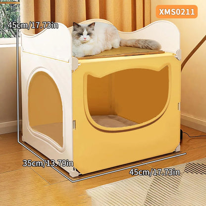 Cat Nest for All Seasons, Semi-Enclosed, Safe, Large Cat Nest Room, Cool and Cool in Summer