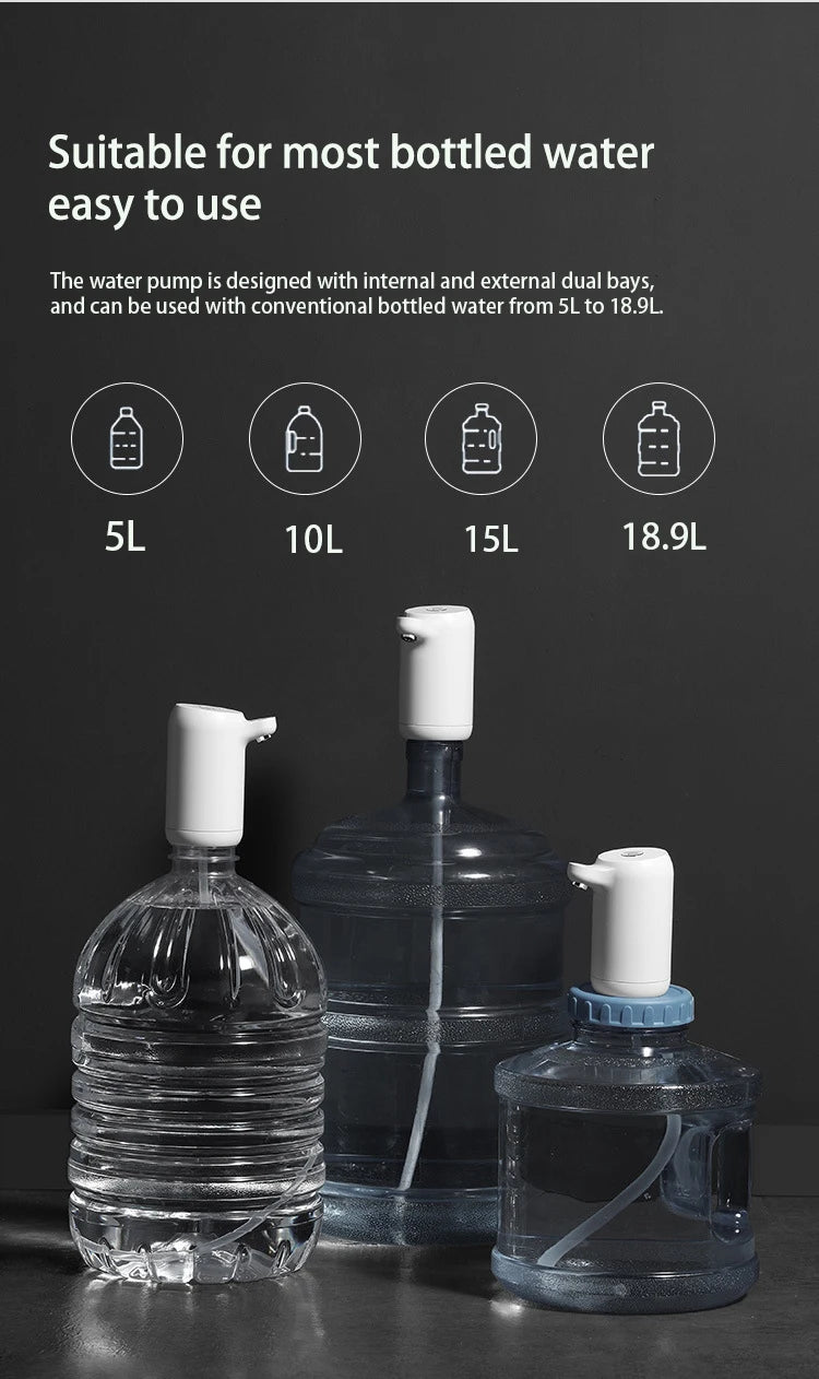 Electric Automatic Drinking Water Pump USB Charge Water Dispenser Bottle Pump Portable Mini Barreled Water Bottle Pump for Home