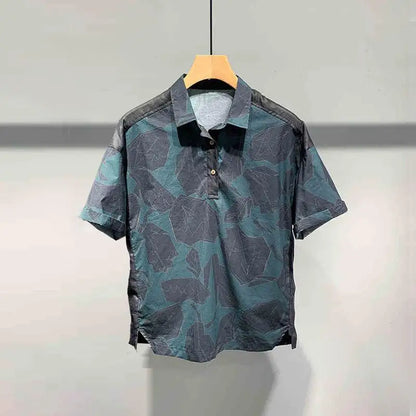 Summer Large Size 300 Catties Lapel Short-sleeved Polo Shirt and Shorts Two-piece Set Men&