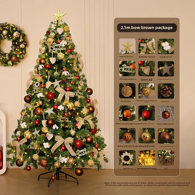 Christmas tree household large high-end Christmas decoration 2026 new living room DIY ornament scene layout