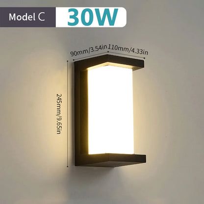 LED Wall Light Motion Sensor light AC85-265V 30W 16W 12W Waterproof Surface Mounted Indoor Wall Lamps Living Room Porch Outdoor